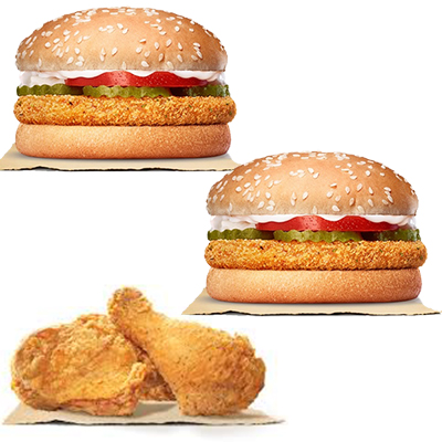 "2 Crispy Chicken, 2 Pcs BIC (Burger King) - Click here to View more details about this Product